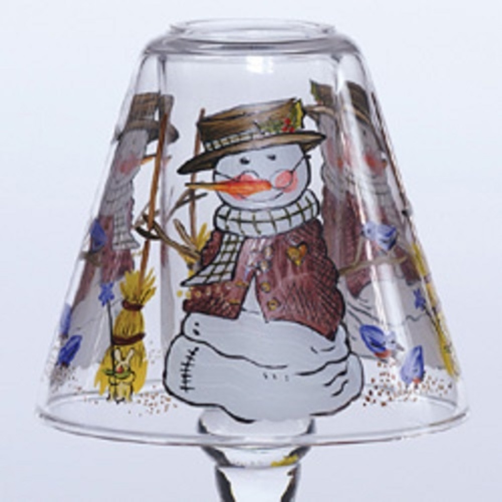*Hand Painted Snowman with Broom Candle Lamp Shade #79211 (NWT) #1 50% OFF SALE